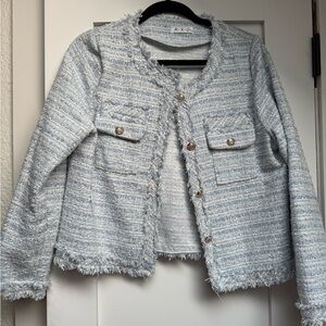 RXD Women's Light Blue Textured Blazer